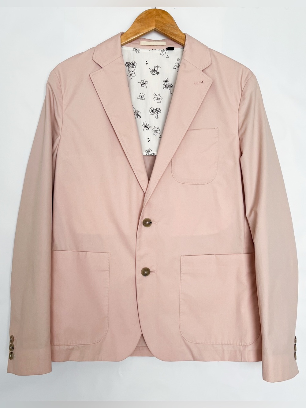 Ted Baker London Pink 100% Cotton Patch Pocket Blazer Mens Size 38 Size 3